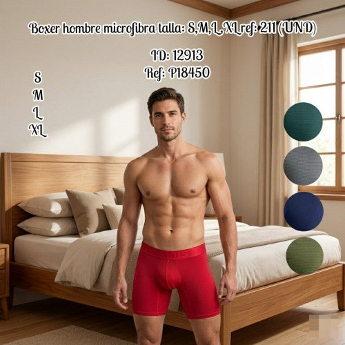 Boxer hombre microfibra talla: S,M,L,XL ref: 211 (UND)