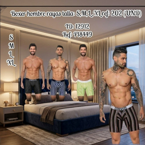 Boxer hombre rayas talla: S,M,L,XL ref: 202 (UND)