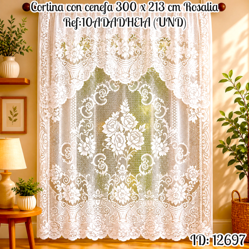 Cortina con cenefa 300 x 213 cm Rosalia Ref:10ADADHE1A (UND)