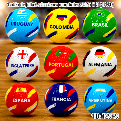 Balón de fútbol  selecciones mundiales 2026 # 5 Ref:2D-1419-6 (UND)