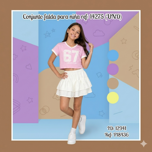 Conjunto falda para niña ref: 14275 (UND)