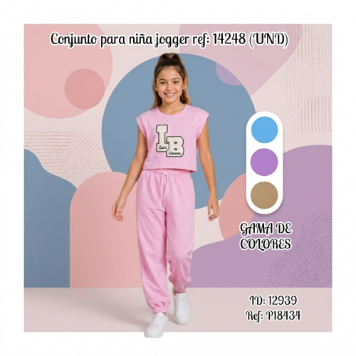 Conjunto para niña jogger ref: 14248 (UND)