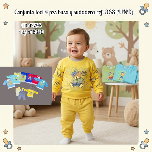 Conjunto tool 4 pzs buso y sudadera ref: 363 (UND)