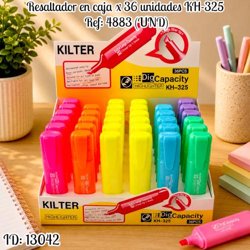 Resaltador en caja x 36 unidades KH-325 Ref: 4883 (UND)