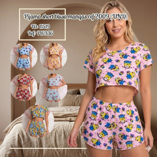Pijama short blusa mangas ref 2009 (UND)