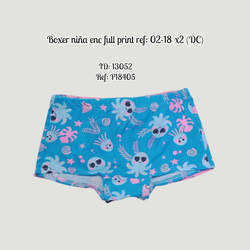 Boxer niña enc full print ref: 02-18 x2 (DC)