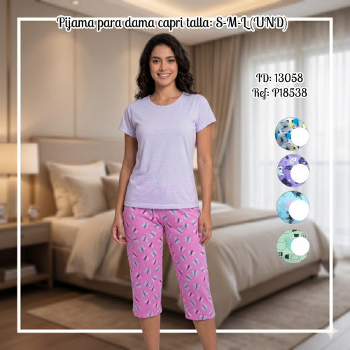 Pijama para dama capri talla: S-M-L (UND)
