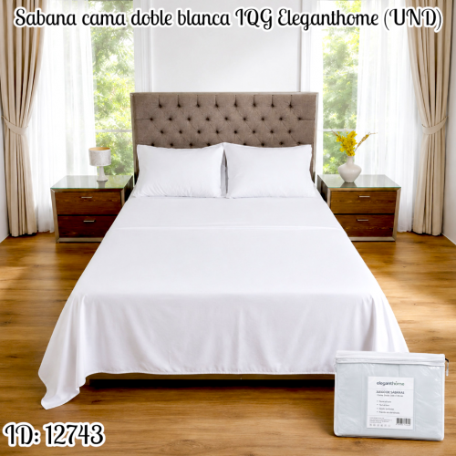 Sabana cama doble blanca IQG Eleganthome (UND)