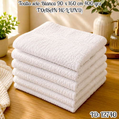 Toalla solo Blanca 90 x 160 cm 400 grs TOASAN H&L(UND)