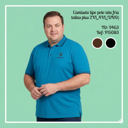 Camiseta tipo polo tela fria tallas plus 2XL,3XL,4XL (UND)