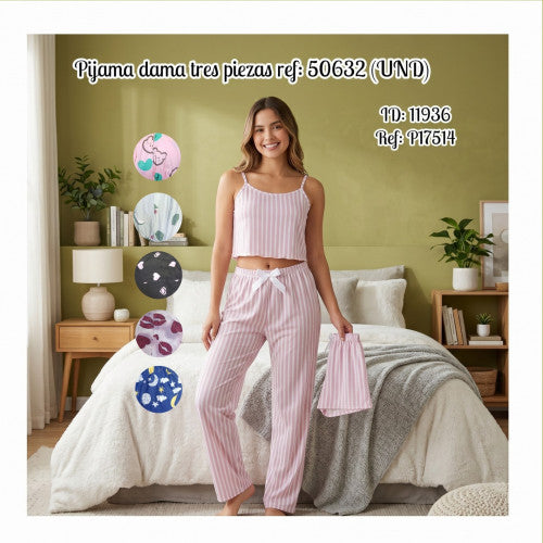 Pijama dama tres piezas ref: 50632 (UND)