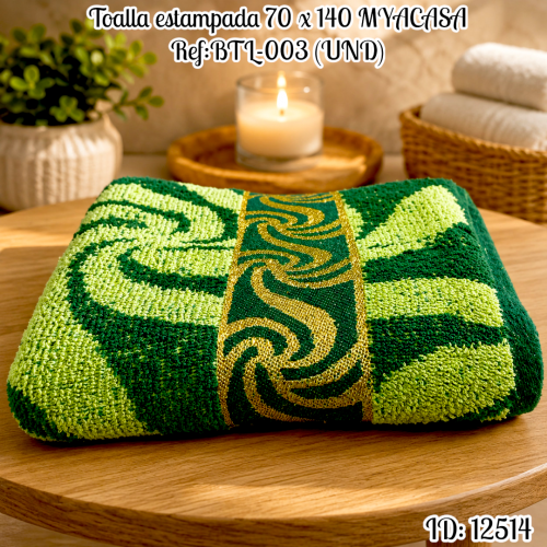 Toalla estampada 70 x 140 MYACASA Ref:BTL-003 (UND)