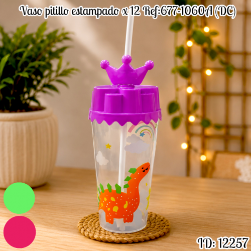 Vaso pitillo estampado x 12 Ref:677-1060A (UND)