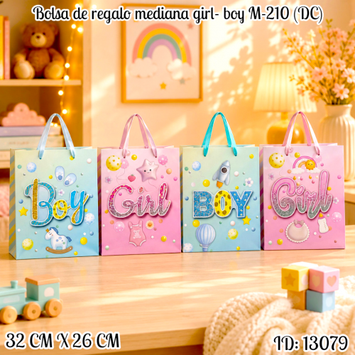Bolsa de regalo mediana girl- boy M-210 (DC)