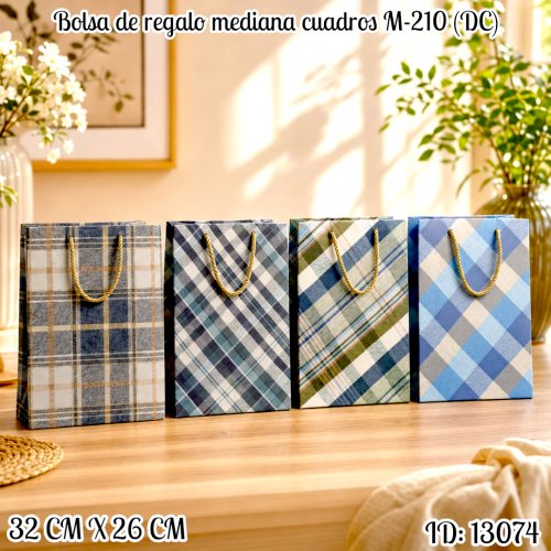 Bolsa de regalo mediana cuadros M-210 (DC)