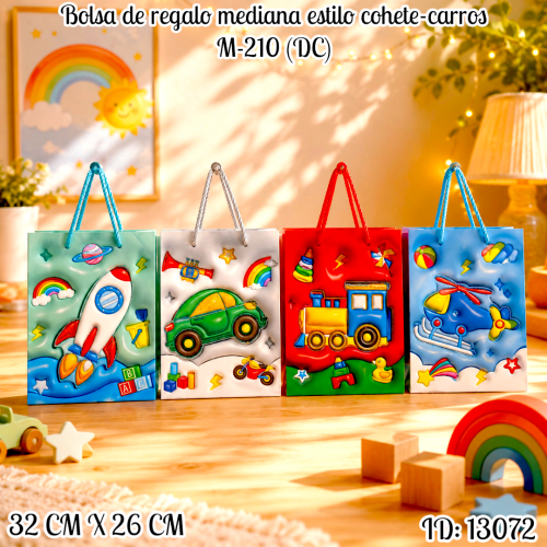 Bolsa de regalo mediana estilo cohete-carros M-210 (DC)