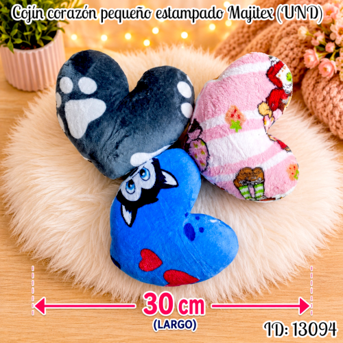 Cojín corazón pequeño estampado Majitex (UND)