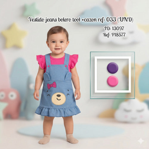 Vestido jeans bolero tool +cazon ref: 033 (UND)