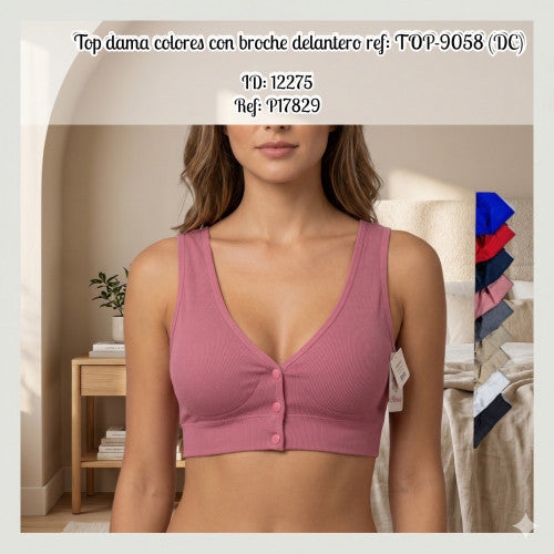 Top dama colores con broche delantero ref: TOP-9058 (DC)