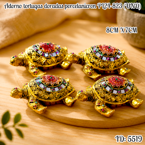 Adorno tortuga dorada porcelanicron PL24-823 (UND)
