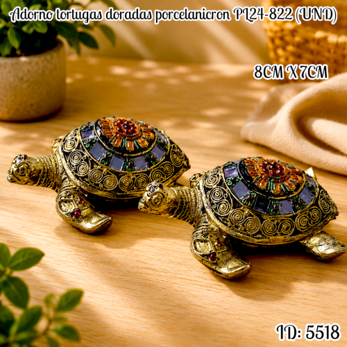 Adorno tortuga dorada porcelanicron PL24-822 (UND)