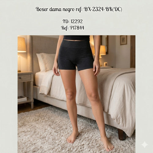 Boxer dama negro ref: BX-2324-BK(DC)