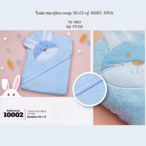 Toalla microfibra conejo 90x75 ref: 10002 (UND)