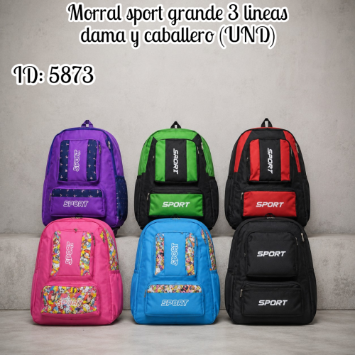 morral sport grande 3 lineas hombre (UND)