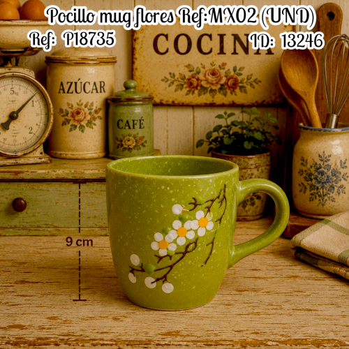Pocillo mug flores Ref:MX02 (UND)