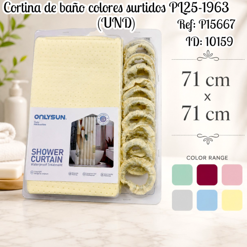 Cortina de baño colores surtidos PL25-1963