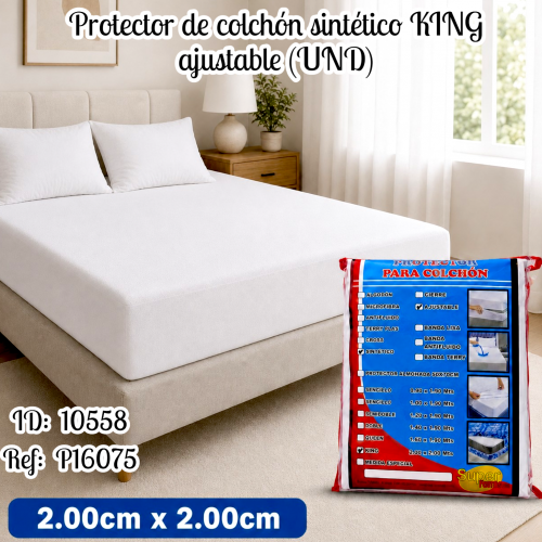Protector de colchón sintético KING ajustable (UND)