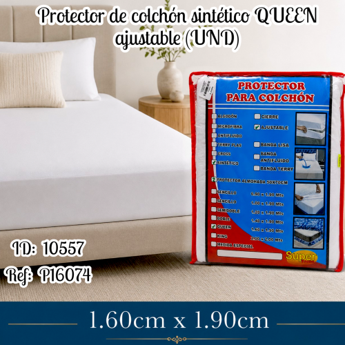 Protector de colchón sintético QUEEN ajustable (UND)