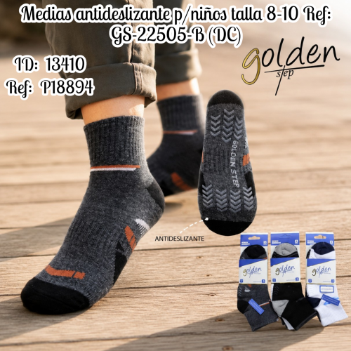 Medias antideslizante p/niños talla 8-10 Ref: GS-22505-B (DC)