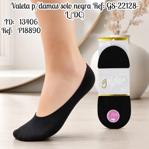 Valeta p/damas solo negra Ref: GS-22128-L (DC)