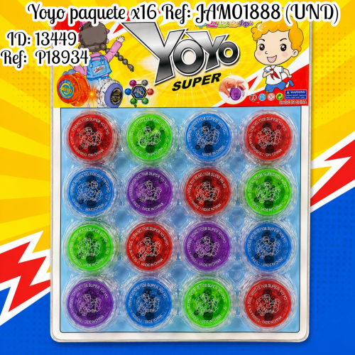Yoyo paquete x16 Ref: JAM01888 (UND)