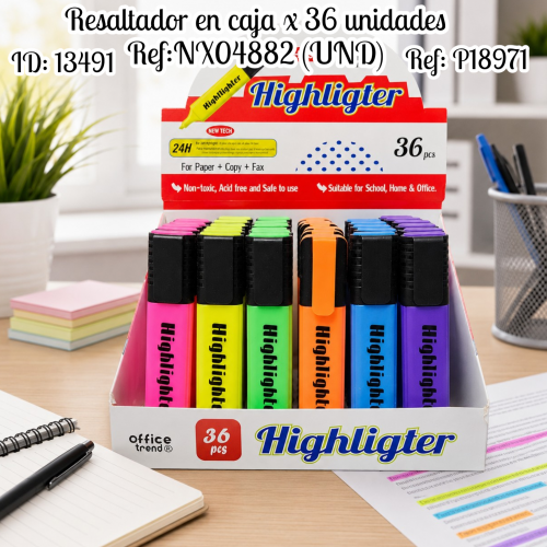 Resaltador en caja x 36 unidades Ref:NX04882 (UND)