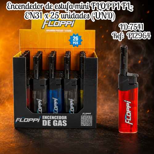 Encendedor de estufa mini FLOPPI FL-EN31 x 25 unidades (UND)
