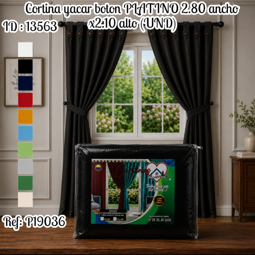 Cortina yacar boton PLATINO 2.80 ancho x2.10 alto (UND)