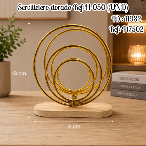 Servilletero  dorado Ref:H-050 (UND)