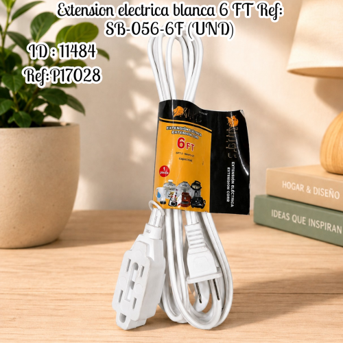 Extension electrica blanca 6 FT Ref: SB-056-6F (UND)