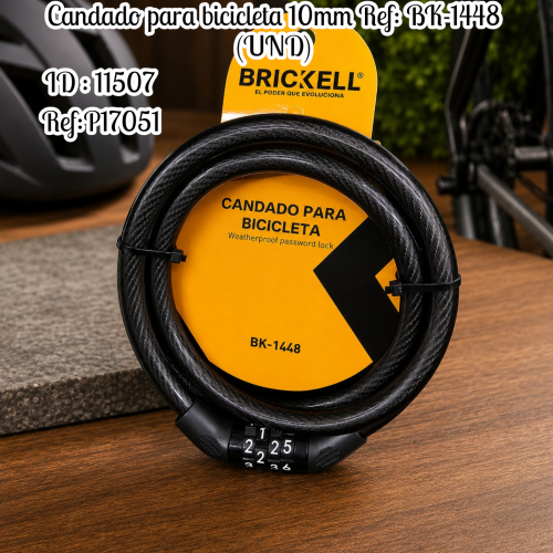 Candado para bicicleta 10mm Ref: BK-1448 (UND)