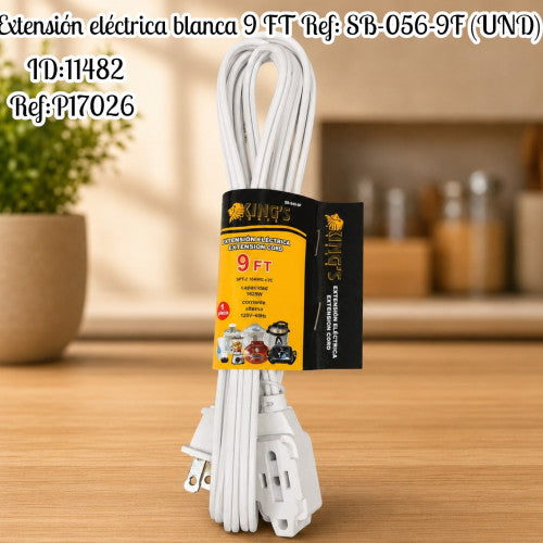 Extensión eléctrica blanca 9 FT Ref: SB-056-9F (UND)