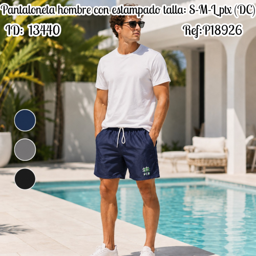 Pantaloneta hombre con estampado talla: S-M-L ptx (DC)