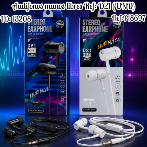 Audifonos manos libres Ref: D21 (UND)