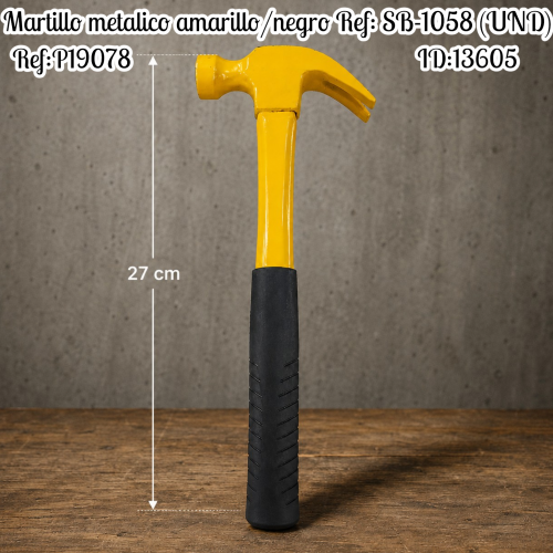 Martillo metalico amarillo/negro Ref: SB-1058 (UND)