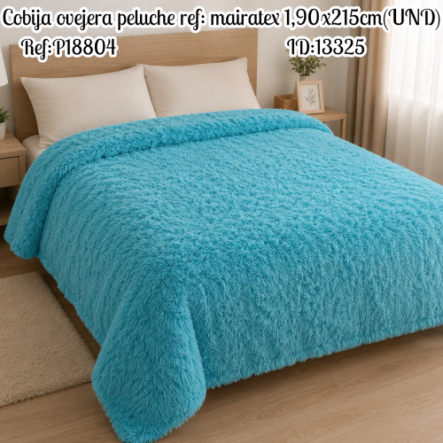 Cobija ovejera peluche ref: mairatex 1,90x215cm(UND)
