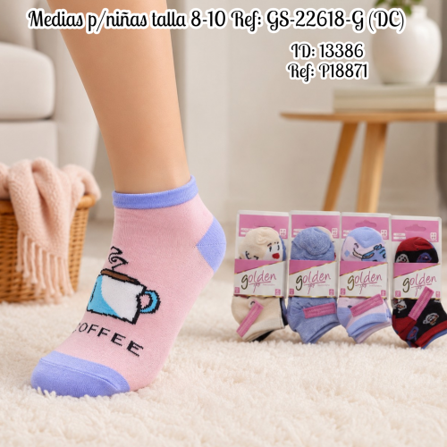 Medias p/niñas talla 8-10 Ref: GS-22618-G (DC)