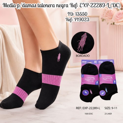 Media p/damas talonera negra Ref: EXP-22289-L (UND)