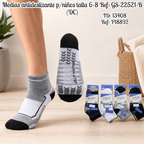 Medias antideslizante p/niños talla 6-8 Ref: GS-22521-B (DC)