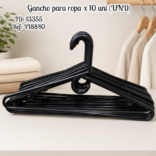 Gancho para ropa x 10 uni (UND)